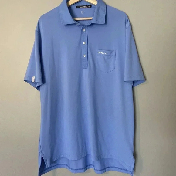 RLX Ralph Lauren Men`s Wicking Performance Golf Polo Shirt Size XL Blue - Picture 1 of 10